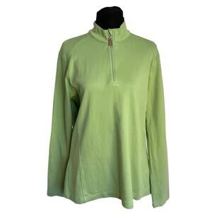 Devon & Jones Women’s Quarter Zip Pullover Size L Light Green